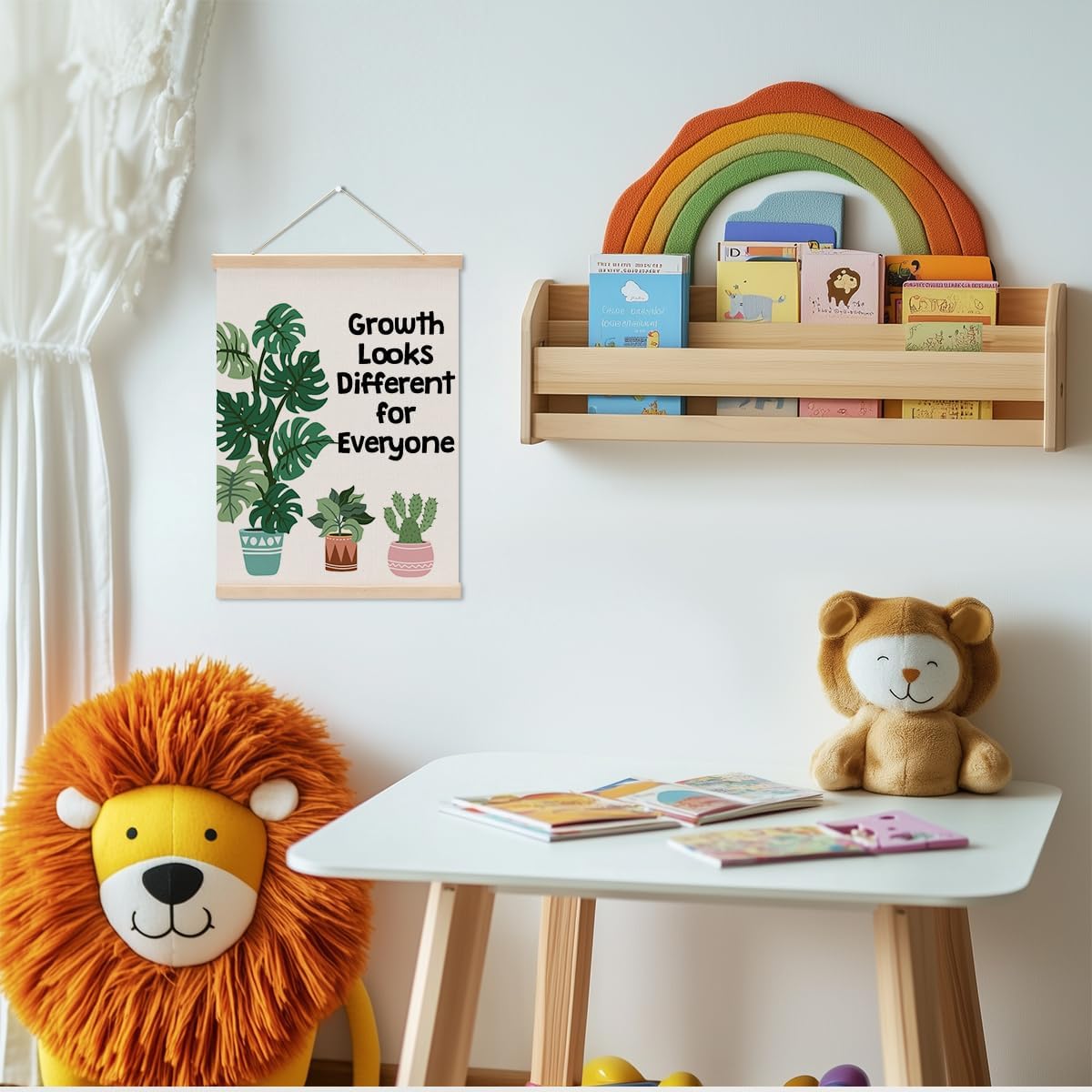 Inspirational Poster Hanger, Therapy Office Decor Growth Mindset Wall Decor Motivational Gifts Educational Posters Wall Art Wall Hanging Banner Classroom Toddler Room Bedroom Home Baby Room Decor