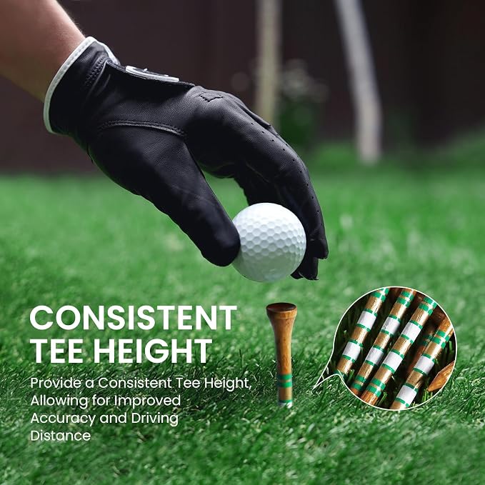 FINGER TEN Golf Tees Wood for Men Wooden Tee 1 1/2 2 3/4 3 1/4 Inch Western - Image 6