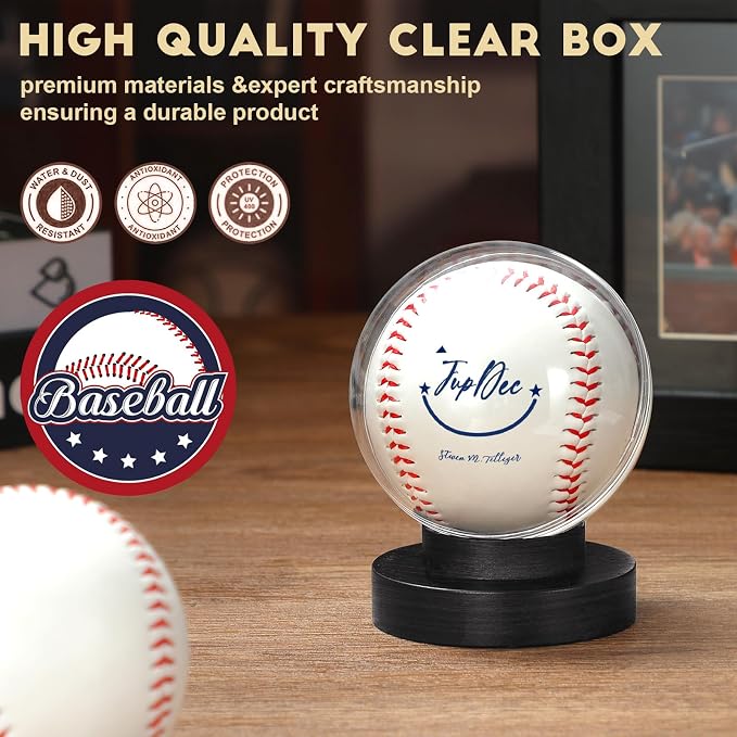 Baseball Display case Round Black - Image 2