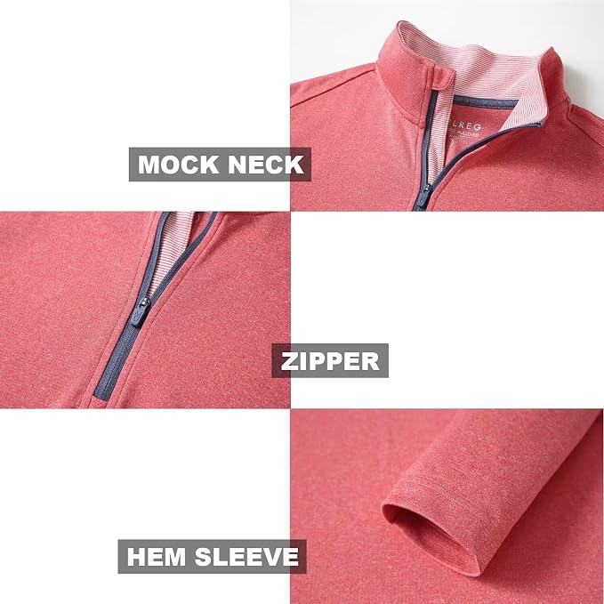 M MAELREG Quarter Zip Golf Pullover Men Dry Fit Long Sleeve Performance Wicking - Image 4
