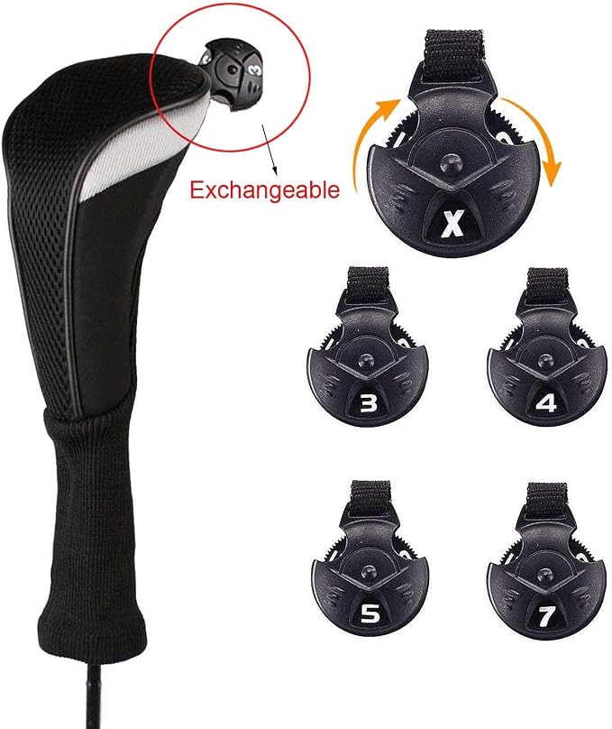 Golf Club Head Covers for Woods and Driver Hybrids Fairway Value Pack - Image 2