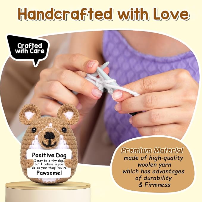 AICase Inspirational Crochet Positive Dog Animals, Emotional Support Nuggets - Image 3