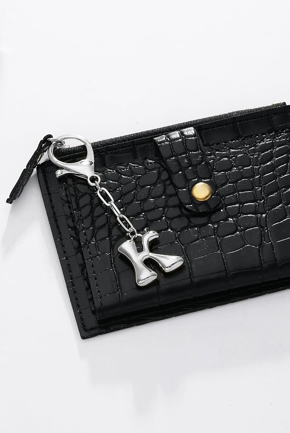 Gold Bubble Initial Keychain Charm - Image 3