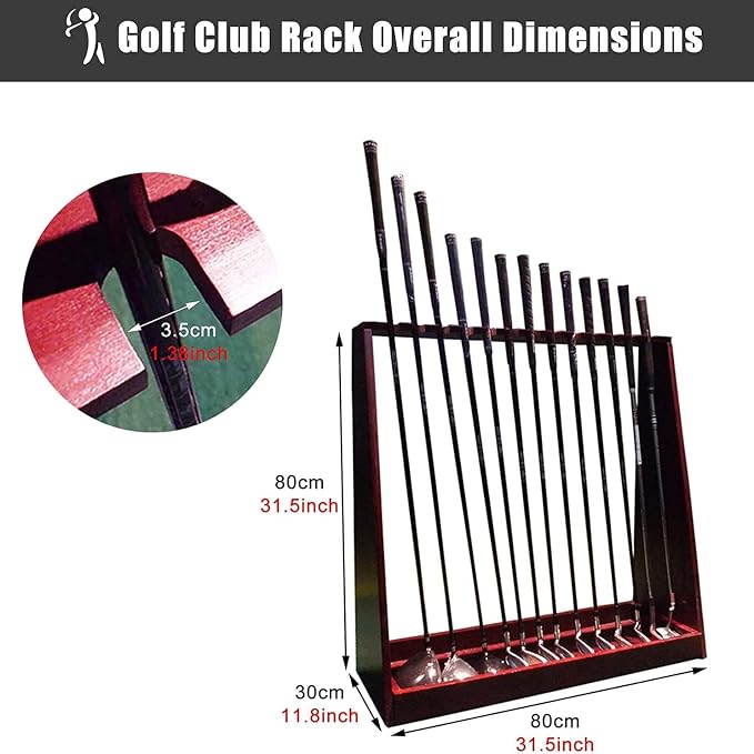 Large Capacity Golf Club Storage Rack, Holds 13 Golf Clubs, Free Standing - Image 6