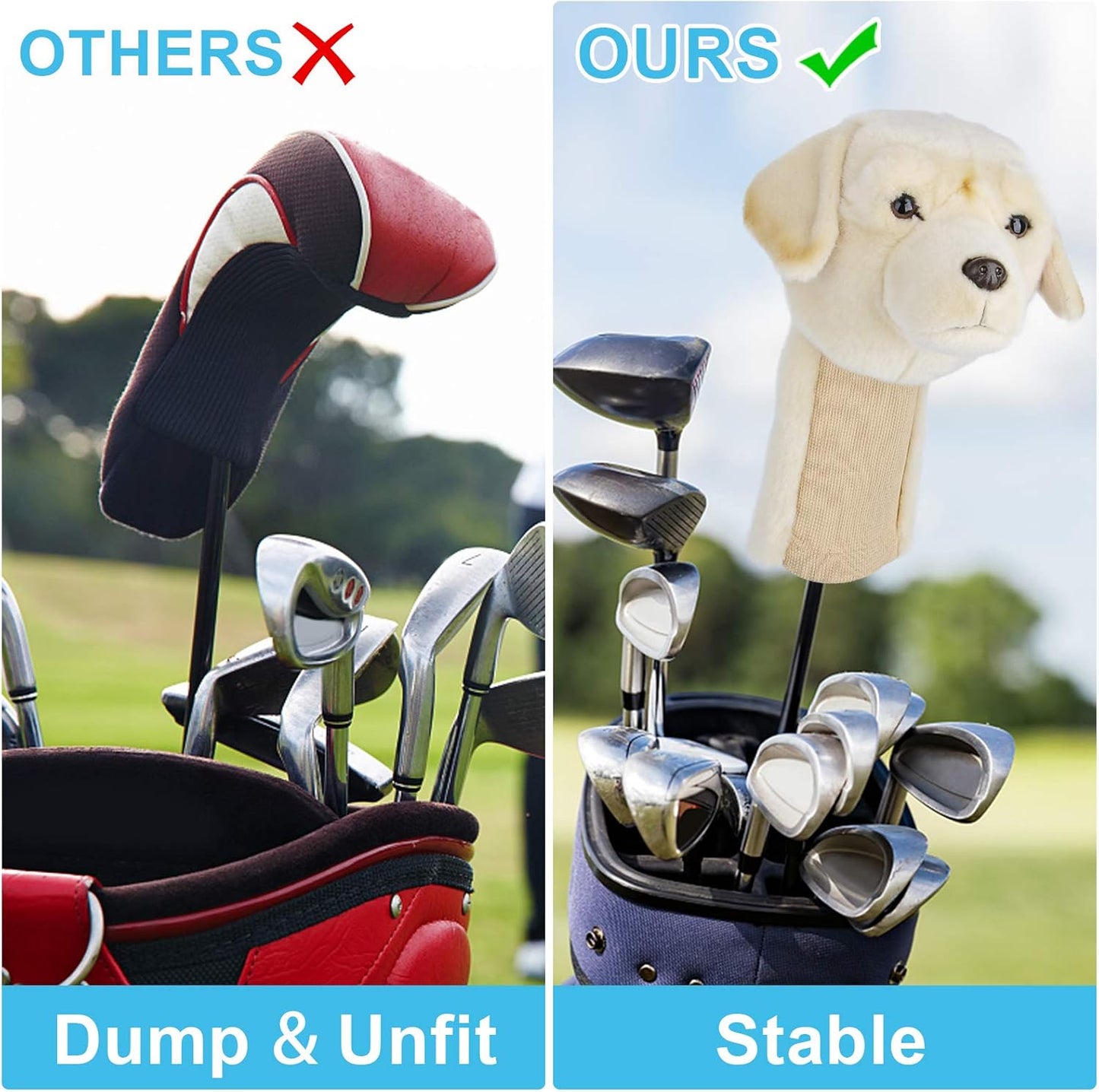Headcovers Lab Driver Headcover Dog Golf Club Head Covers Funny Golf Club Covers Animals Plush Driver Headcover Gift for Men Women
