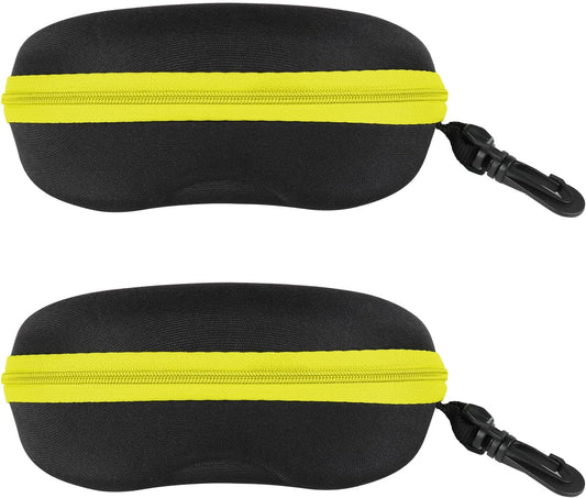 INNOLIFE Zipper Hard Shell Sunglasses Cases, Portable Travel Eyeglasses Cases with Plastic Hook for Men Women