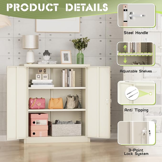 SUNCROWN Metal Storage Cabinets, 36”Locking Cabinet - Image 6