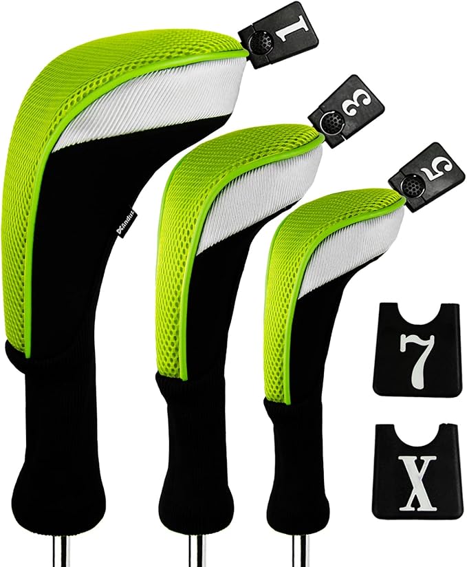 Andux 3pcs/Set Golf 460cc Driver Wood Club Head Covers Long Neck by Andux