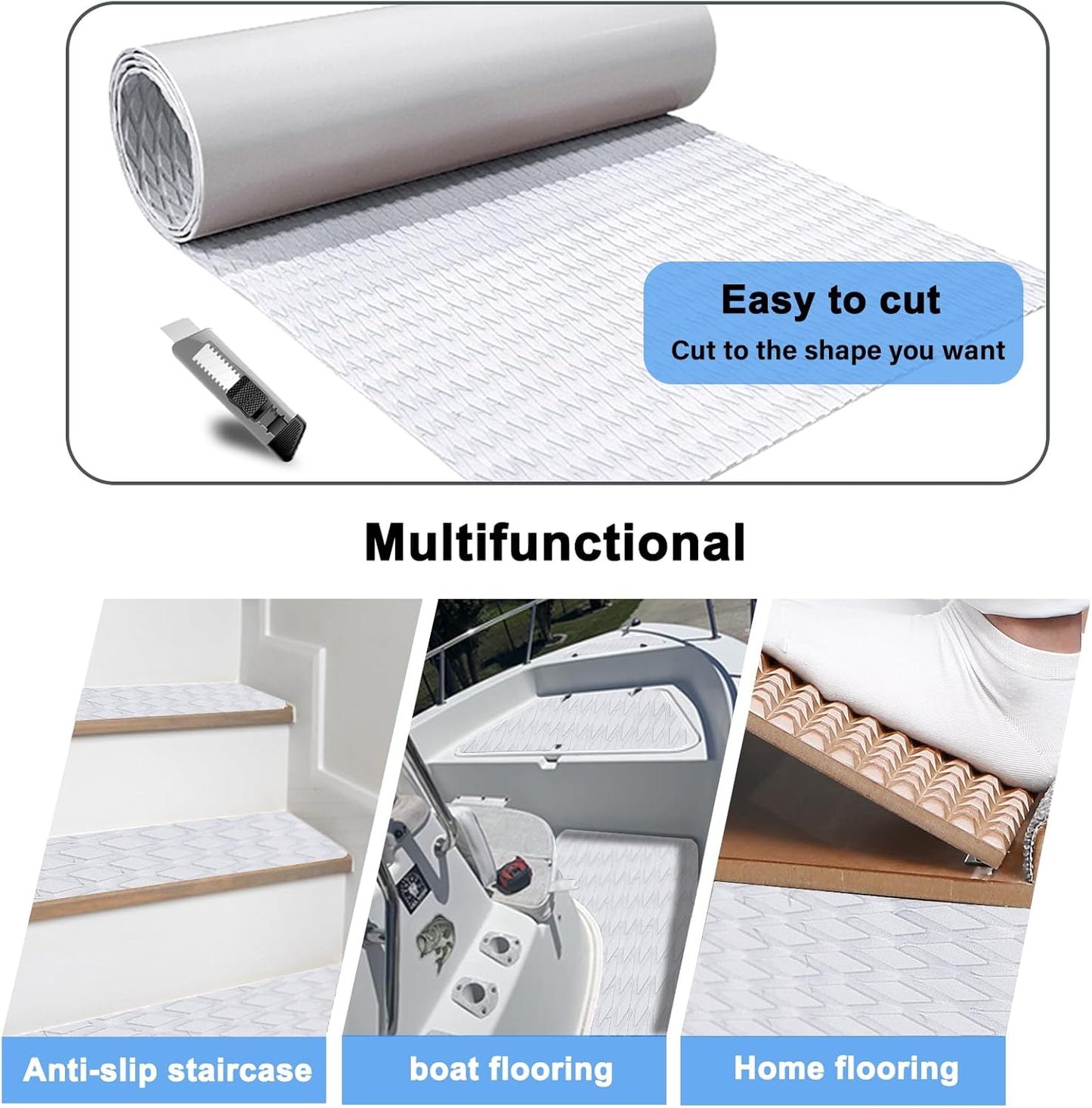 HZshark EVA Foam Boat Decking Sheet Universal DIY Surfboard Traction Pad Non-Slip Grip Mat Trimmable Sheet for Kayak RV Yacht Pool Skateboard Skimboard Step Green Yellow Orange Blue Dark Grey Black