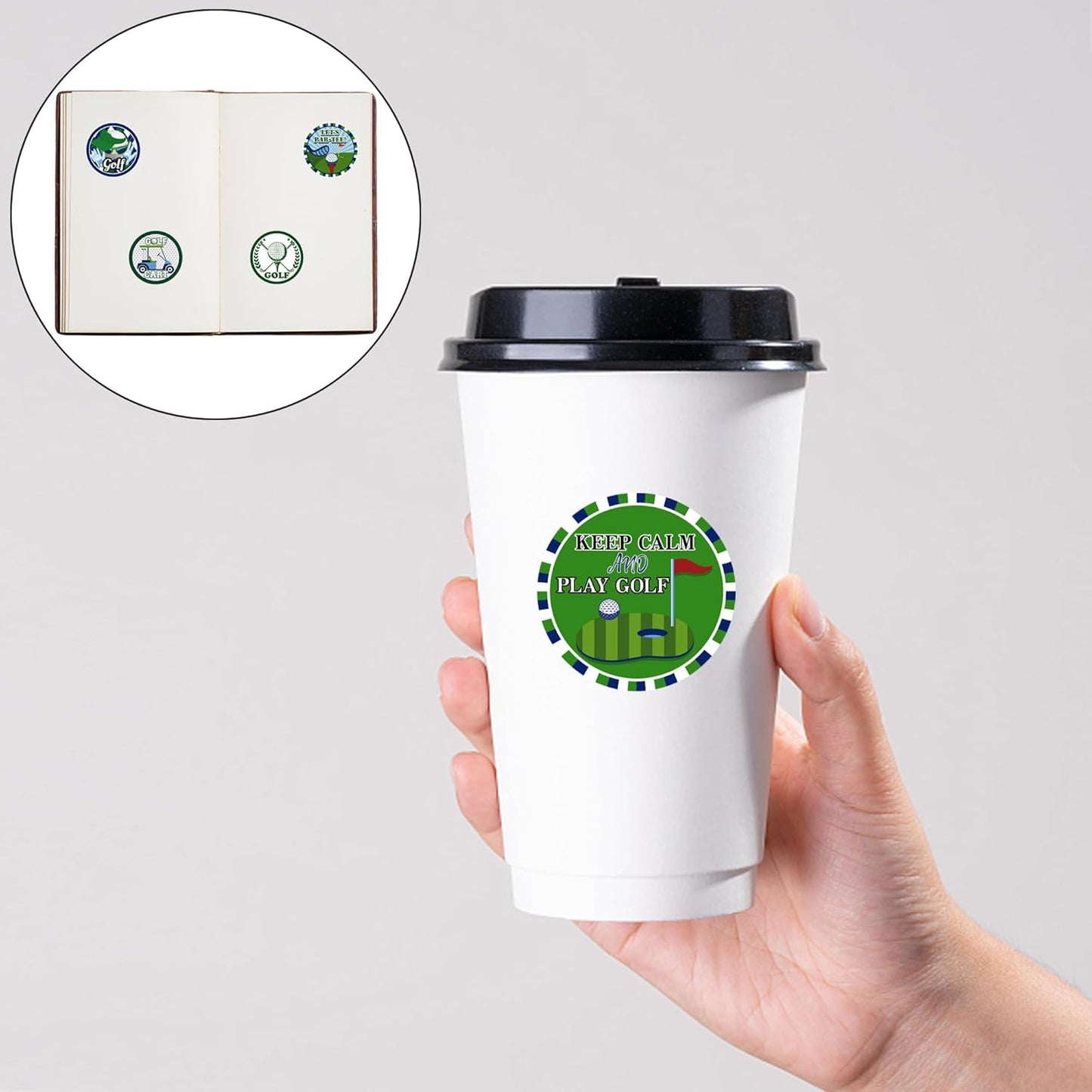 20 Sheets Sports Party Round Sticker Labels Decoration, Par Tee Golf Decals Party Supplies Favors, Round Golf Envelope Seals Paster for Party Decorations (1.5 Inches)