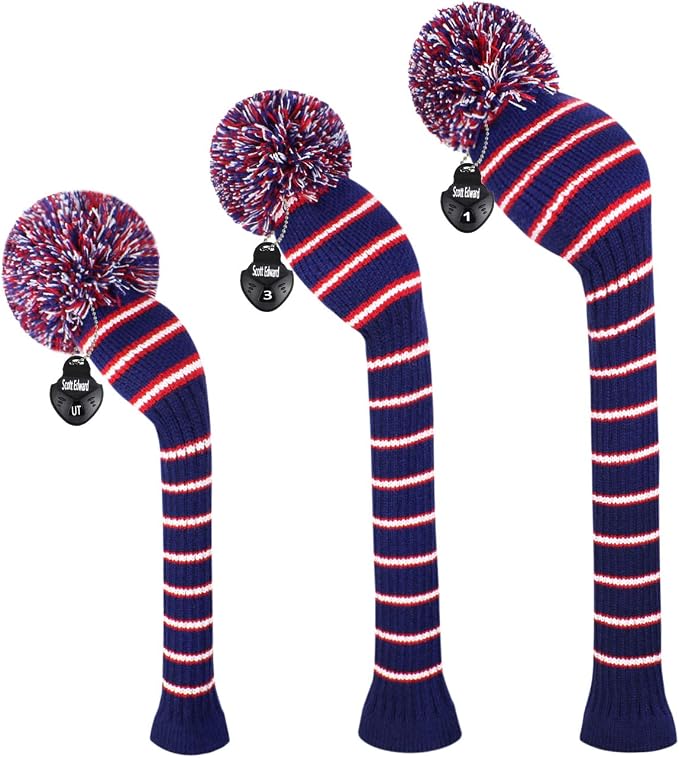 Scott Edward Golf Headcovers for Woods Set of 3 Fits Well Driver Fairway Wood - Image 8
