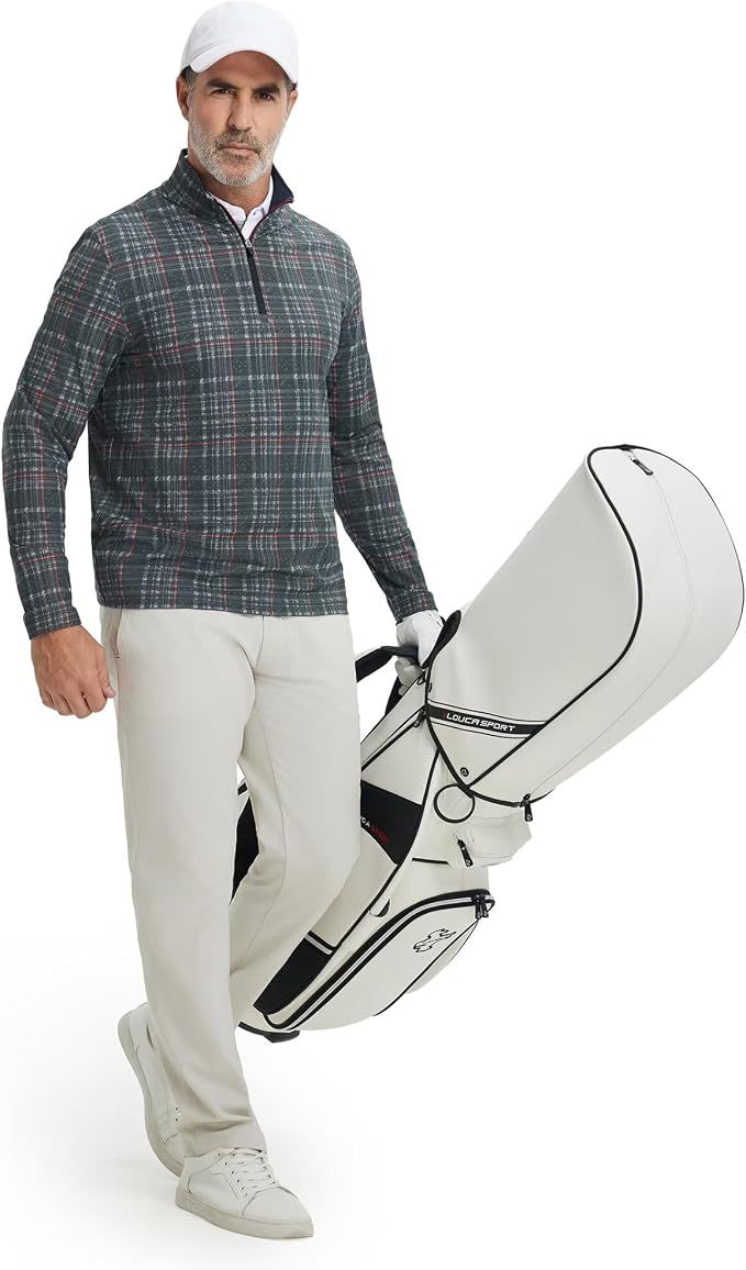 M MAELREG Quarter Zip Golf Pullover Men Dry Fit Long Sleeve Performance Wicking - Image 6