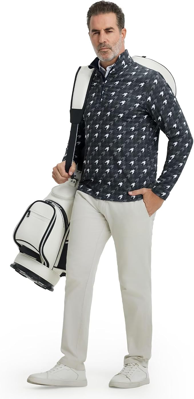 M MAELREG Quarter Zip Golf Pullover Men Dry Fit Long Sleeve Performance Wicking - Image 6