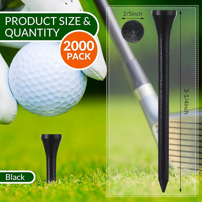 Mudder 2000 Pcs Bamboo Golf Tees Bulk Professional Golf Tees Reduce Friction - Image 2
