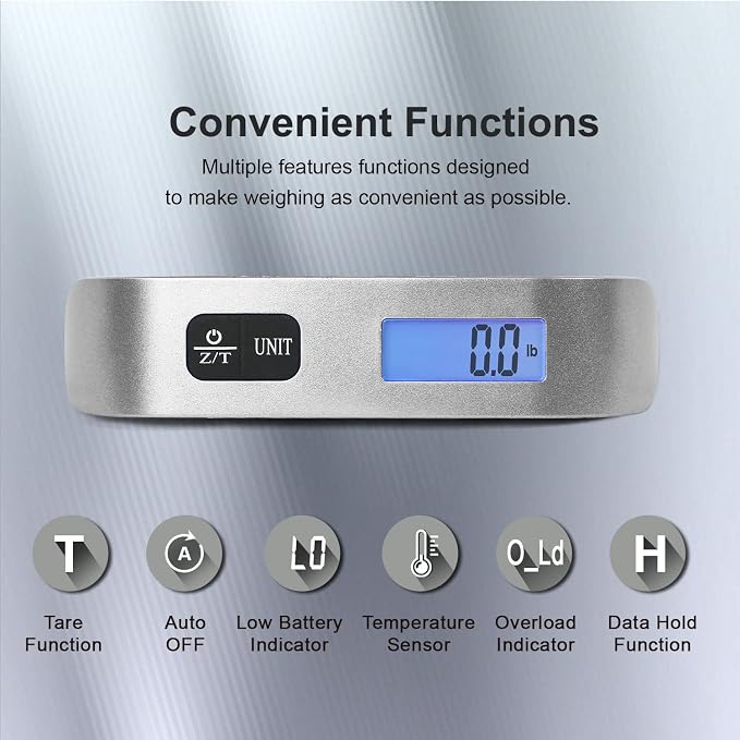 travel inspira Luggage Scale, Portable Digital Hanging Baggage Scale - Image 2