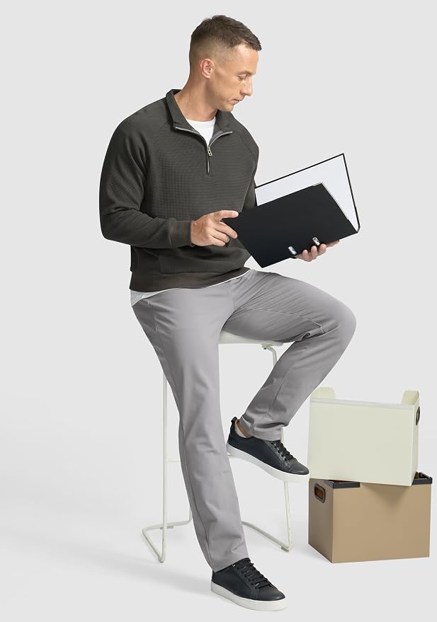 Soothfeel Men's Fleece Lined Pants 30"/32"/34" Golf Work Dress Pants Casual - Image 6