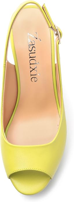 Womens Peep Toe Wedge Heels Matte Fashion Cork Slingback Pumps Platform Wedge - Image 3