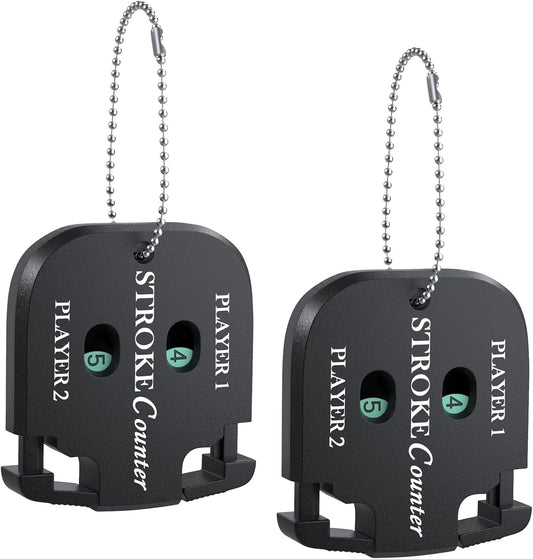 GreenHaven Mini Golf Score Shot Stroke Counter Clicker with Dial Resetting Tool/Key Chain for Golf Game Scorekeeper Portable 2 Digit Outdoor Sport Scoreboard for Putts (2 Pack)