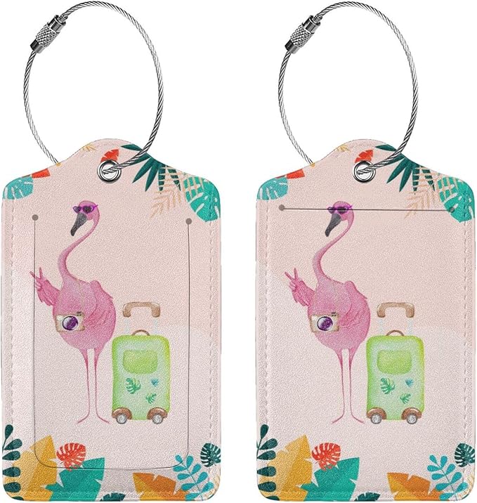 Flamingo 2 Pcs Luggage Tags, Privacy Cover Id Label - Image 3