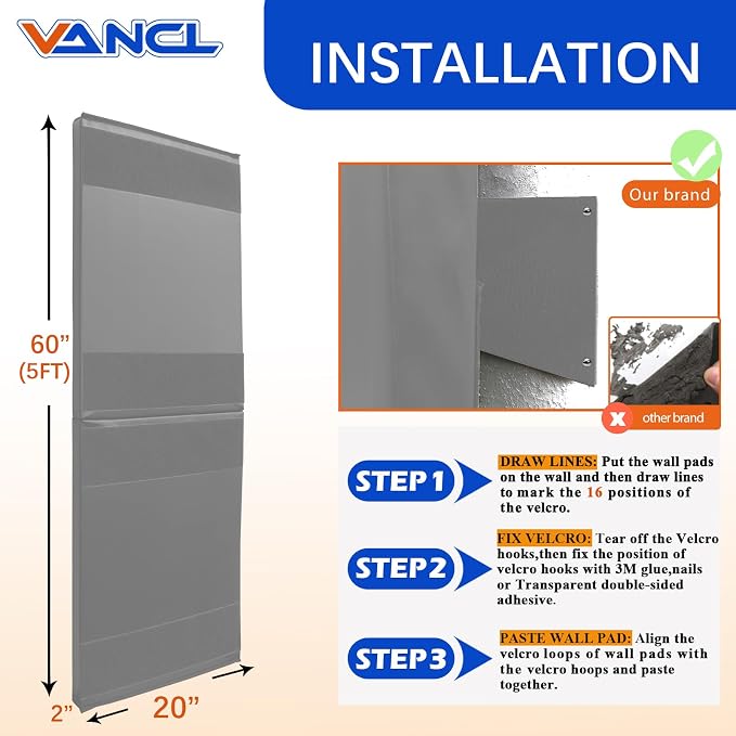 Gym Padding Wall Mount Protection Pad Wall Mats - Image 2