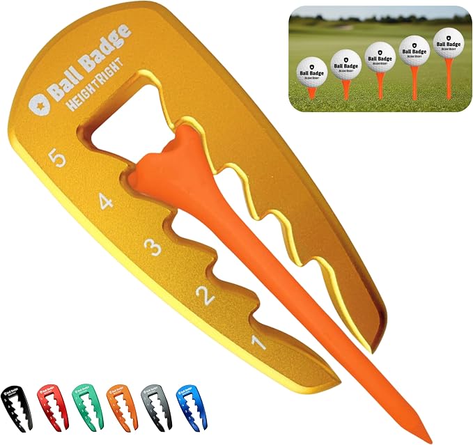 Ball Badge HeightRight Adjustable Golf Tee Height Tool – Precision Tee Height by HODL21