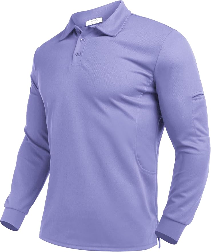 Deyeek Men's Polo Shirts Long Sleeve Golf Polo Shirts by Deyeek