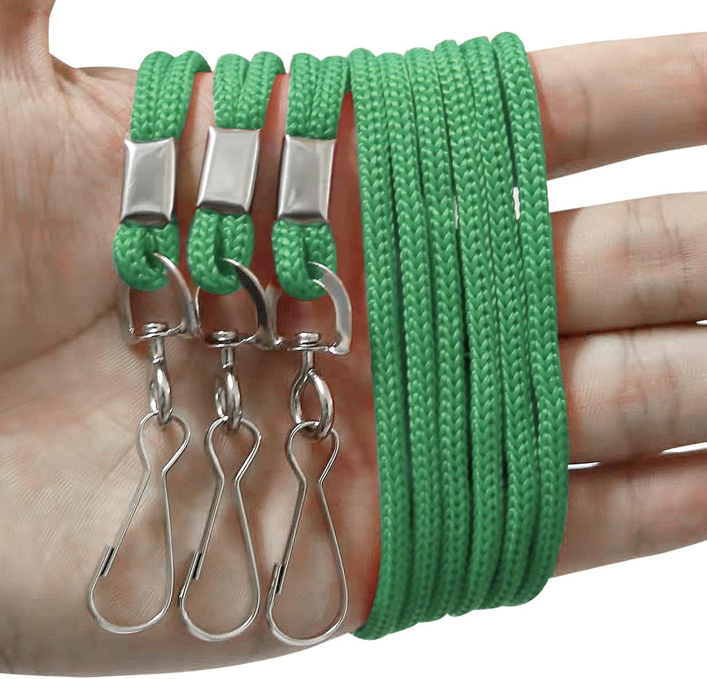 120 Pcs Green Lanyards Premium Bulk Lanyards Round 36" with Swivel J Hook for ID Name Badge Holder, VIP, School, Kids, Coach, Conference, Festival and Hang Keys