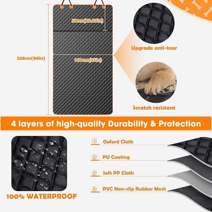 MIXJOY SUV Cargo Liner for Dogs, Waterproof Cargo Liner for SUV, Pet Dog Cargo - Image 2