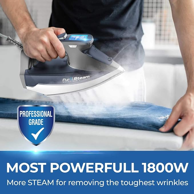 Pursteam Steam Iron for Clothes 1800W - Image 3