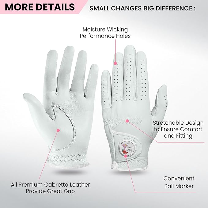 FINGER TEN Golf Gloves Women All Premium Cabretta Leather 1 Pack, Soft - Image 2