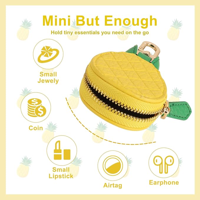 XSUIOY Orange Fruit Coin Purse Keychain Bag Charm, Mini Leather Coin Purse & - Image 4