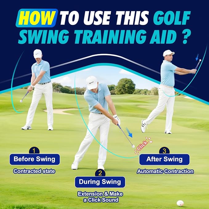 Retractable Golf Swing Training Aid, Right-Handed Golf Swing Trainer - Image 2