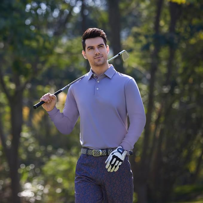 Mens Polo Shirts Short and Long Sleeve Casual Solid Stylish Dry Fit Performance - Image 2