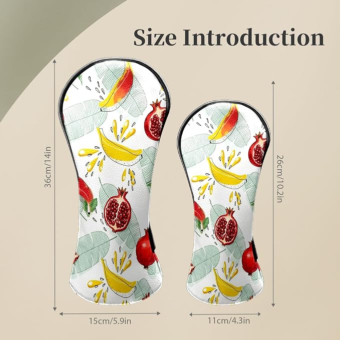 Premium Leather Golf Club Headcovers, Mango Pattern Fits Driver Hybrid Fairway - Image 3