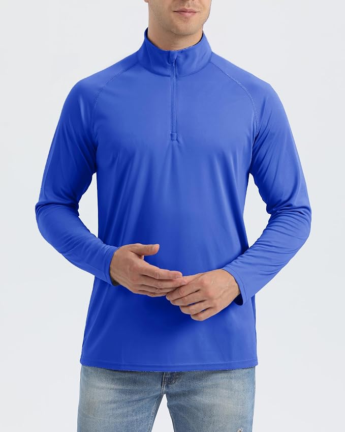 Boladeci Men's UPF 50+ Sun Shirts 1/4 Zip Long Sleeve SPF UV Protection - Image 2
