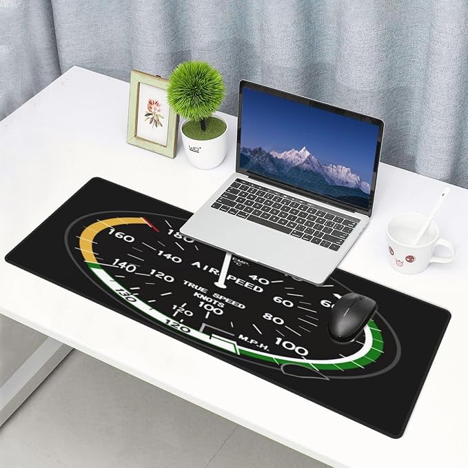 Aircraft Speedometer Pilot Flight Mouse Pad, Airplane Large Big Gaming Mouse - Image 6