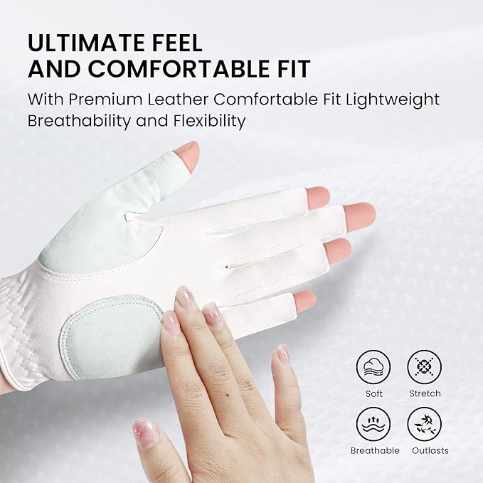 Ladies Golf Gloves Women Right Handed Golfer Left Hand Value 2 Pack - Image 3