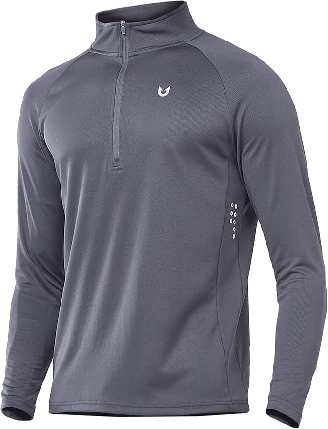 NORTHYARD Quarter Zip Pullover Men Running Shirt Long Sleeve Moisture Wicking by NORTHYARD