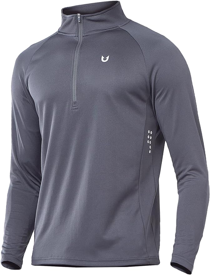 NORTHYARD Quarter Zip Pullover Men Running Shirt Long Sleeve Moisture Wicking by NORTHYARD
