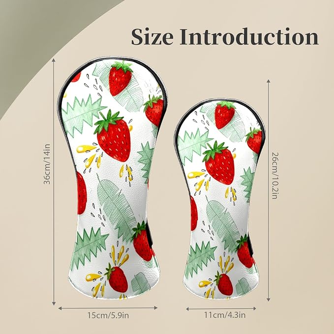 Premium Leather Golf Club Headcovers, Mango Pattern Fits Driver Hybrid Fairway - Image 3