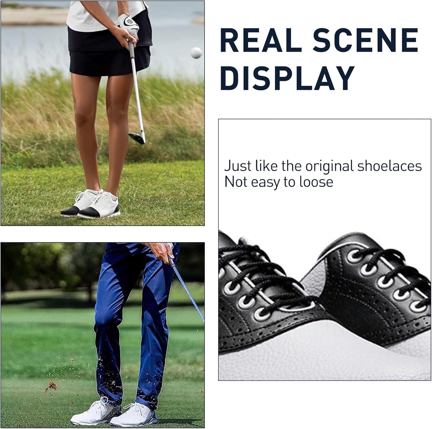 2 Pairs Cotton Golf Shoe Laces for FootJoy Sports Shoes, Round Thin Dress ShoeLaces Replacement Shoe Strings