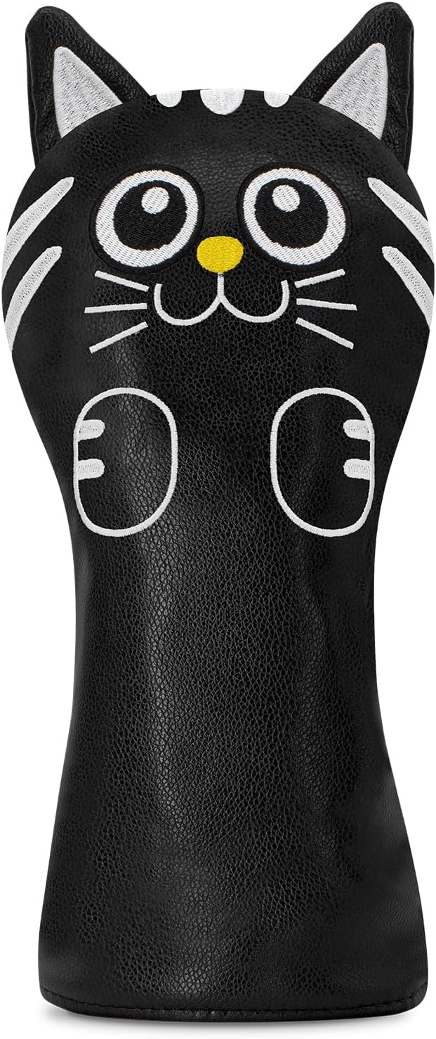 Golf Kitty Head Cover Golf Club White Leather Headcovers 1pc/4pcs Set Fits - Image 2