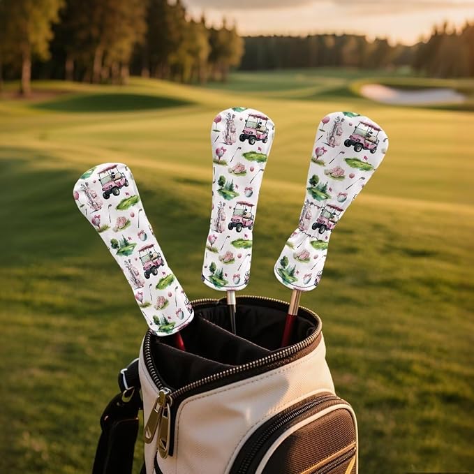 Golf Club Head Covers for Club Protective, Waterproof PU Leather Driver Fairway - Image 3