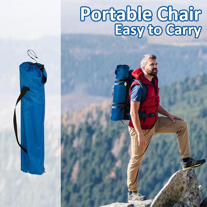 Folding Camping Chair with Cup Holder, 225lbs Capacity, Portable Foldable Chair - Image 5