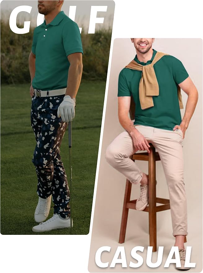 TACVASEN Mens Golf Shirt Dry Fit Mens Polo Shirts Short Sleeve Performance Golf - Image 7