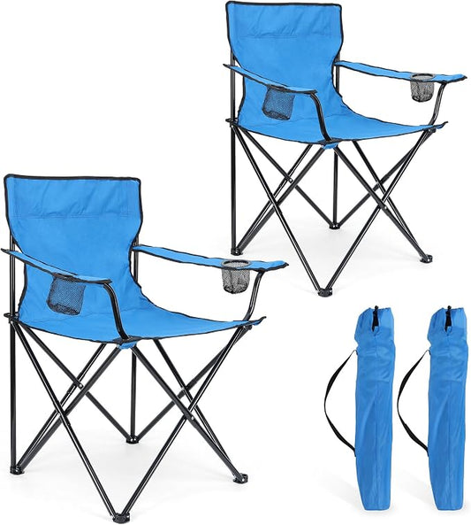 HaSteeL Foldable Camping Chair Set of 2, Folding Camp Chairs & Carrying Bags by HaSteeL