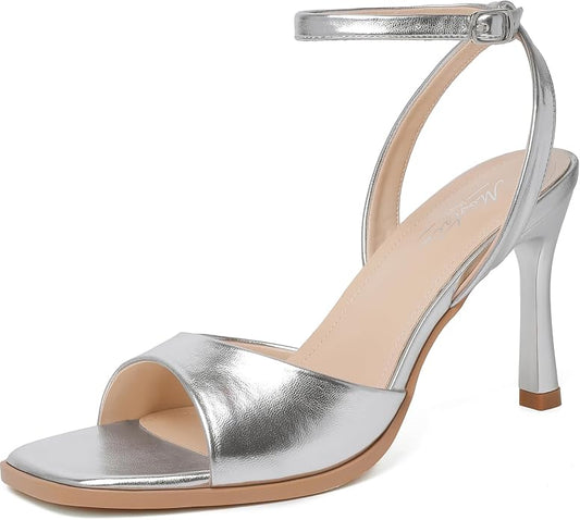 Mostrin Strappy Heels for Women Square Open Toe Lace Up Heeled Sandals Ankle by Mostrin