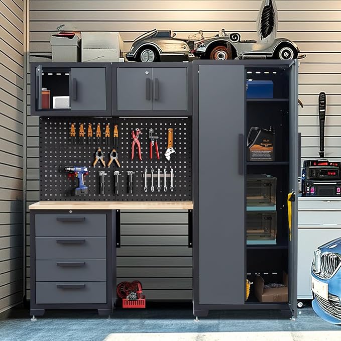 Garage Storage Cabinet System 7-Pcs Workshop Set Garage Cabinets and Storage - Image 2