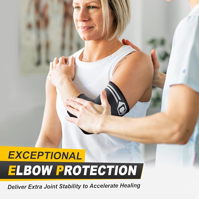 CAMBIVO 2 Pack Elbow Brace for Tendonitis, Tennis Elbow Compression Support - Image 5