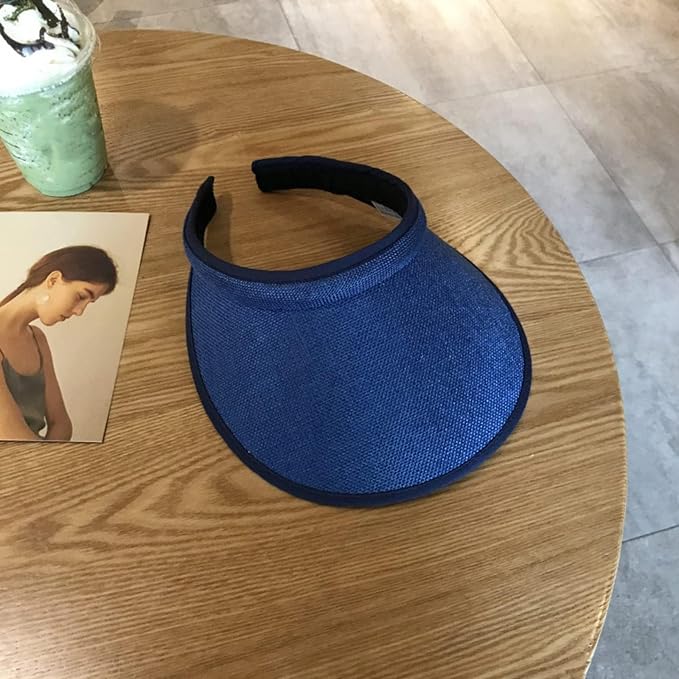 Cloth Covered Slip-On Visor for Women, Adjustable Cap Sports Sun Visors for Men - Image 2